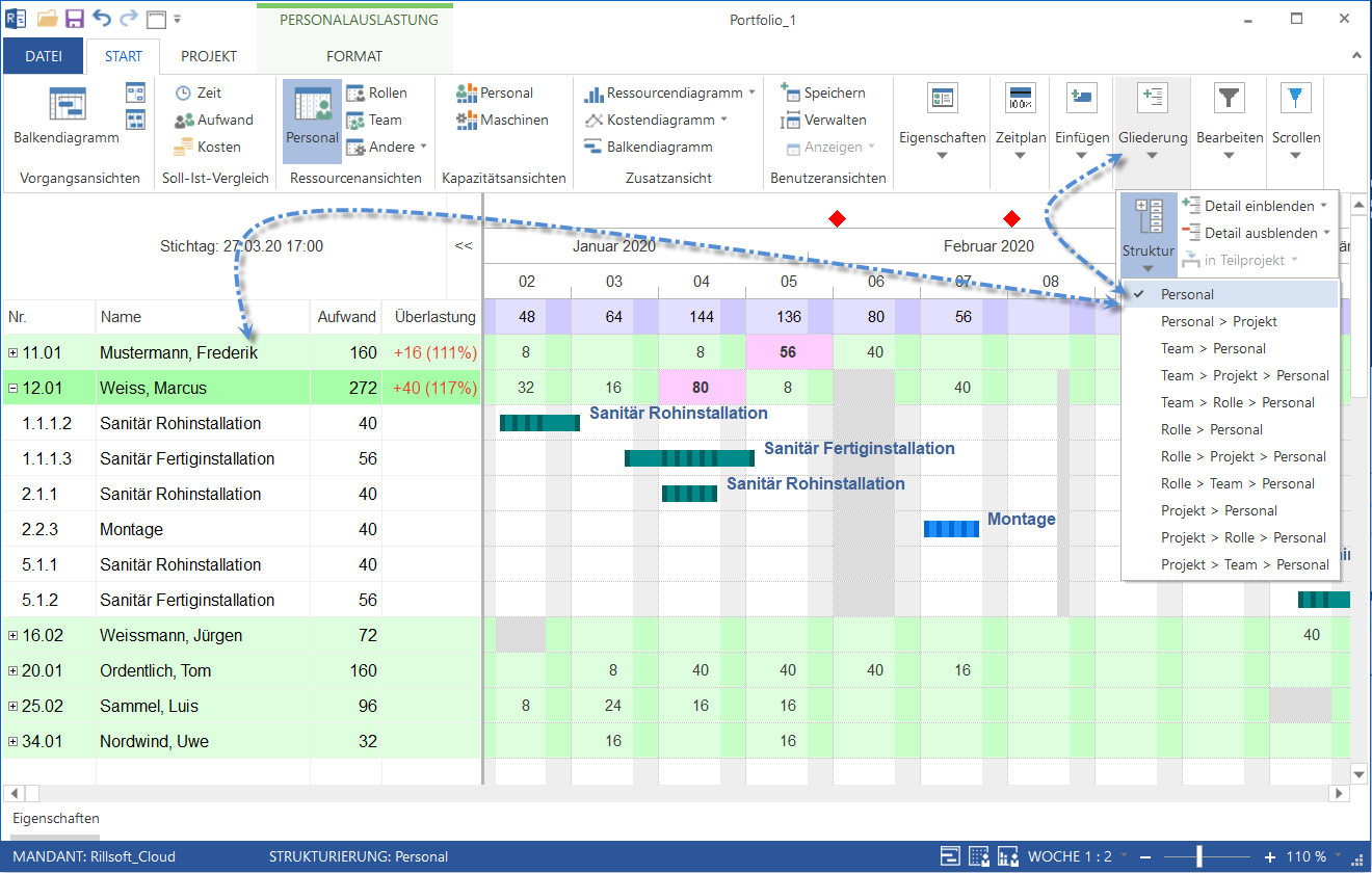 Projektportfolio Struktur Personal