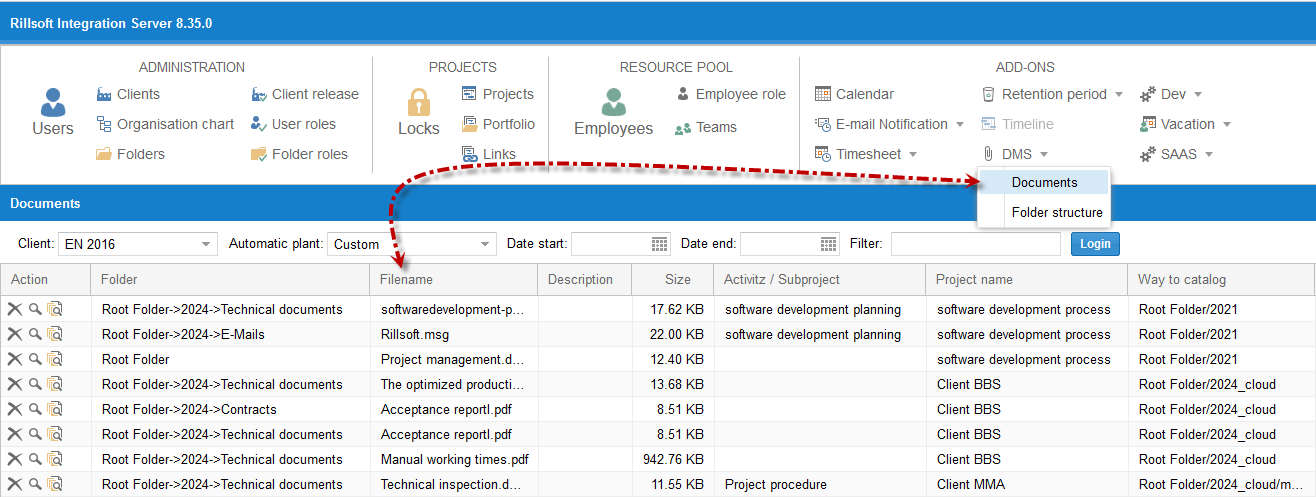 archiving project documents